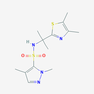 molecular formula C13H20N4O2S2 B6961151 N-[2-(4,5-dimethyl-1,3-thiazol-2-yl)propan-2-yl]-2,4-dimethylpyrazole-3-sulfonamide 
