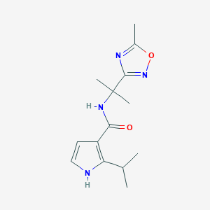molecular formula C14H20N4O2 B6961167 N-[2-(5-methyl-1,2,4-oxadiazol-3-yl)propan-2-yl]-2-propan-2-yl-1H-pyrrole-3-carboxamide 