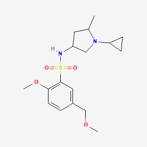 molecular formula C17H26N2O4S B6961230 N-(1-cyclopropyl-5-methylpyrrolidin-3-yl)-2-methoxy-5-(methoxymethyl)benzenesulfonamide 