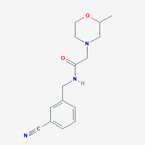 molecular formula C15H19N3O2 B6961268 N-[(3-cyanophenyl)methyl]-2-(2-methylmorpholin-4-yl)acetamide 