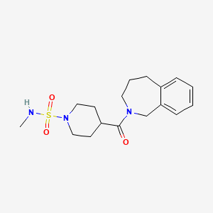 molecular formula C17H25N3O3S B6961277 N-methyl-4-(1,3,4,5-tetrahydro-2-benzazepine-2-carbonyl)piperidine-1-sulfonamide 