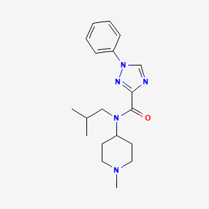 molecular formula C19H27N5O B6961318 N-(1-methylpiperidin-4-yl)-N-(2-methylpropyl)-1-phenyl-1,2,4-triazole-3-carboxamide 