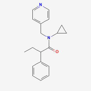 molecular formula C19H22N2O B6961357 N-cyclopropyl-2-phenyl-N-(pyridin-4-ylmethyl)butanamide 