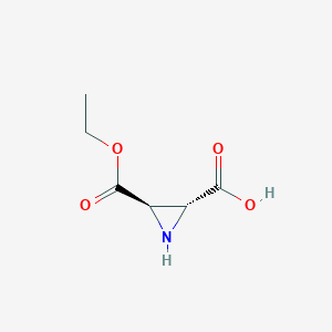 molecular formula C6H9NO4 B069615 (2R,3R)-3-ethoxycarbonylaziridine-2-carboxylic acid CAS No. 167933-78-0