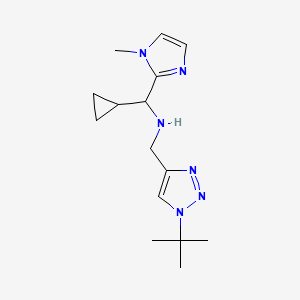 molecular formula C15H24N6 B6961559 N-[(1-tert-butyltriazol-4-yl)methyl]-1-cyclopropyl-1-(1-methylimidazol-2-yl)methanamine 