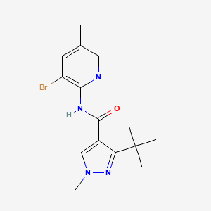 molecular formula C15H19BrN4O B6961564 N-(3-bromo-5-methylpyridin-2-yl)-3-tert-butyl-1-methylpyrazole-4-carboxamide 