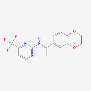molecular formula C15H14F3N3O2 B6961628 N-[1-(2,3-dihydro-1,4-benzodioxin-6-yl)ethyl]-4-(trifluoromethyl)pyrimidin-2-amine 
