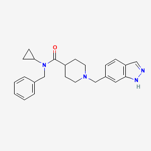 molecular formula C24H28N4O B6961692 N-benzyl-N-cyclopropyl-1-(1H-indazol-6-ylmethyl)piperidine-4-carboxamide 