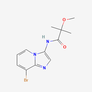 molecular formula C12H14BrN3O2 B6961699 N-(8-bromoimidazo[1,2-a]pyridin-3-yl)-2-methoxy-2-methylpropanamide 