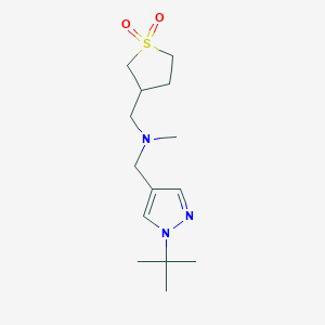 molecular formula C14H25N3O2S B6961731 N-[(1-tert-butylpyrazol-4-yl)methyl]-1-(1,1-dioxothiolan-3-yl)-N-methylmethanamine 