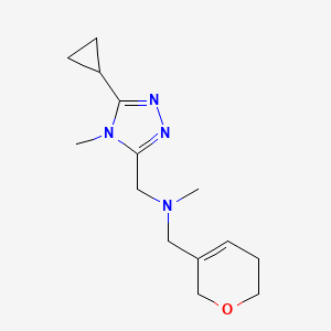 molecular formula C14H22N4O B6961754 N-[(5-cyclopropyl-4-methyl-1,2,4-triazol-3-yl)methyl]-1-(3,6-dihydro-2H-pyran-5-yl)-N-methylmethanamine 
