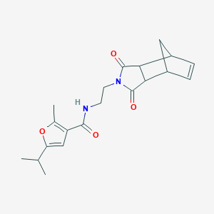 molecular formula C20H24N2O4 B6961759 N-[2-(3,5-dioxo-4-azatricyclo[5.2.1.02,6]dec-8-en-4-yl)ethyl]-2-methyl-5-propan-2-ylfuran-3-carboxamide 