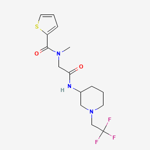 molecular formula C15H20F3N3O2S B6961803 N-methyl-N-[2-oxo-2-[[1-(2,2,2-trifluoroethyl)piperidin-3-yl]amino]ethyl]thiophene-2-carboxamide 