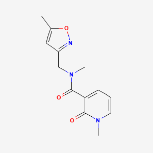 molecular formula C13H15N3O3 B6961813 N,1-dimethyl-N-[(5-methyl-1,2-oxazol-3-yl)methyl]-2-oxopyridine-3-carboxamide 
