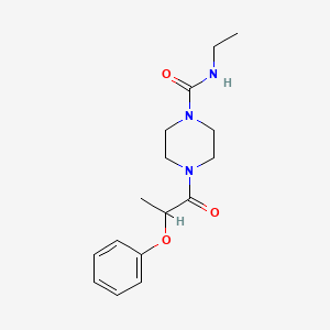 molecular formula C16H23N3O3 B6961871 N-ethyl-4-(2-phenoxypropanoyl)piperazine-1-carboxamide 