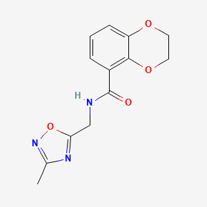 molecular formula C13H13N3O4 B6962056 N-[(3-methyl-1,2,4-oxadiazol-5-yl)methyl]-2,3-dihydro-1,4-benzodioxine-5-carboxamide 