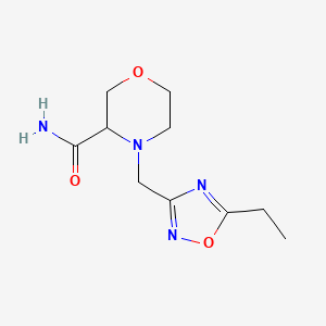 molecular formula C10H16N4O3 B6962081 4-[(5-Ethyl-1,2,4-oxadiazol-3-yl)methyl]morpholine-3-carboxamide 