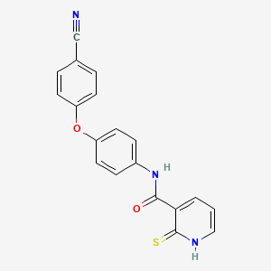 molecular formula C19H13N3O2S B6962091 N-[4-(4-cyanophenoxy)phenyl]-2-sulfanylidene-1H-pyridine-3-carboxamide 