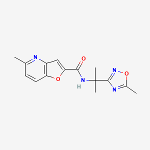 molecular formula C15H16N4O3 B6962102 5-methyl-N-[2-(5-methyl-1,2,4-oxadiazol-3-yl)propan-2-yl]furo[3,2-b]pyridine-2-carboxamide 
