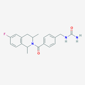 molecular formula C20H22FN3O2 B6962159 [4-(6-fluoro-1,3-dimethyl-3,4-dihydro-1H-isoquinoline-2-carbonyl)phenyl]methylurea 