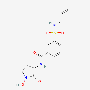 molecular formula C14H17N3O5S B6962190 N-(1-hydroxy-2-oxopyrrolidin-3-yl)-3-(prop-2-enylsulfamoyl)benzamide 