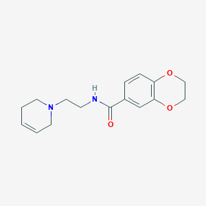molecular formula C16H20N2O3 B6962226 N-[2-(3,6-dihydro-2H-pyridin-1-yl)ethyl]-2,3-dihydro-1,4-benzodioxine-6-carboxamide 