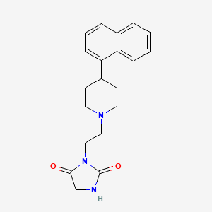 molecular formula C20H23N3O2 B6962242 3-[2-(4-Naphthalen-1-ylpiperidin-1-yl)ethyl]imidazolidine-2,4-dione 