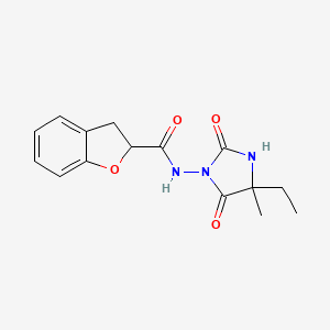 molecular formula C15H17N3O4 B6962283 N-(4-ethyl-4-methyl-2,5-dioxoimidazolidin-1-yl)-2,3-dihydro-1-benzofuran-2-carboxamide 