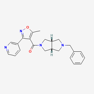 molecular formula C23H24N4O2 B6962288 [(3aR,6aS)-2-benzyl-1,3,3a,4,6,6a-hexahydropyrrolo[3,4-c]pyrrol-5-yl]-(5-methyl-3-pyridin-3-yl-1,2-oxazol-4-yl)methanone 