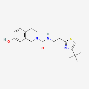 molecular formula C19H25N3O2S B6962295 N-[2-(4-tert-butyl-1,3-thiazol-2-yl)ethyl]-7-hydroxy-3,4-dihydro-1H-isoquinoline-2-carboxamide 