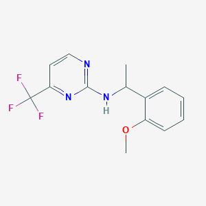molecular formula C14H14F3N3O B6962333 N-[1-(2-methoxyphenyl)ethyl]-4-(trifluoromethyl)pyrimidin-2-amine 