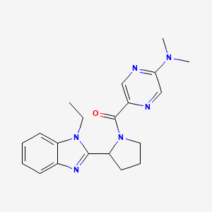 molecular formula C20H24N6O B6962389 [5-(Dimethylamino)pyrazin-2-yl]-[2-(1-ethylbenzimidazol-2-yl)pyrrolidin-1-yl]methanone 