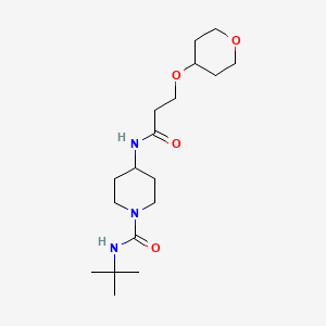 molecular formula C18H33N3O4 B6962425 N-tert-butyl-4-[3-(oxan-4-yloxy)propanoylamino]piperidine-1-carboxamide 