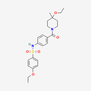 molecular formula C23H30N2O5S B6962428 4-ethoxy-N-[4-(4-ethoxy-4-methylpiperidine-1-carbonyl)phenyl]benzenesulfonamide 