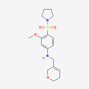 molecular formula C17H24N2O4S B6962461 N-(3,6-dihydro-2H-pyran-5-ylmethyl)-3-methoxy-4-pyrrolidin-1-ylsulfonylaniline 