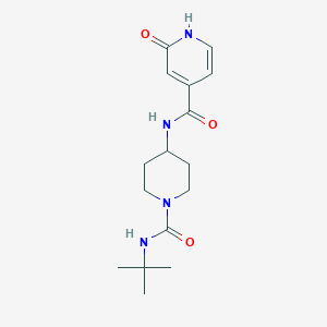 molecular formula C16H24N4O3 B6962493 N-[1-(tert-butylcarbamoyl)piperidin-4-yl]-2-oxo-1H-pyridine-4-carboxamide 