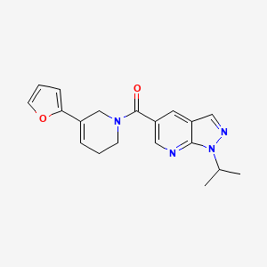 molecular formula C19H20N4O2 B6962509 [5-(furan-2-yl)-3,6-dihydro-2H-pyridin-1-yl]-(1-propan-2-ylpyrazolo[3,4-b]pyridin-5-yl)methanone 