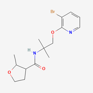molecular formula C15H21BrN2O3 B6962523 N-[1-(3-bromopyridin-2-yl)oxy-2-methylpropan-2-yl]-2-methyloxolane-3-carboxamide 
