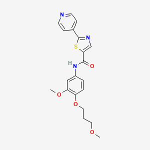 molecular formula C20H21N3O4S B6962553 N-[3-methoxy-4-(3-methoxypropoxy)phenyl]-2-pyridin-4-yl-1,3-thiazole-5-carboxamide 