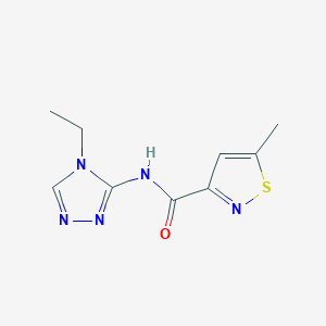 molecular formula C9H11N5OS B6962575 N-(4-ethyl-1,2,4-triazol-3-yl)-5-methyl-1,2-thiazole-3-carboxamide 