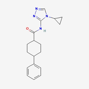 molecular formula C18H22N4O B6962578 N-(4-cyclopropyl-1,2,4-triazol-3-yl)-4-phenylcyclohexane-1-carboxamide 