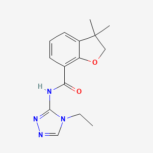 molecular formula C15H18N4O2 B6962598 N-(4-ethyl-1,2,4-triazol-3-yl)-3,3-dimethyl-2H-1-benzofuran-7-carboxamide 