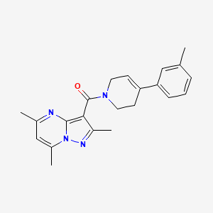 molecular formula C22H24N4O B6962620 [4-(3-methylphenyl)-3,6-dihydro-2H-pyridin-1-yl]-(2,5,7-trimethylpyrazolo[1,5-a]pyrimidin-3-yl)methanone 