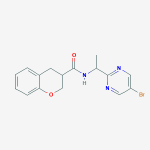 molecular formula C16H16BrN3O2 B6962757 N-[1-(5-bromopyrimidin-2-yl)ethyl]-3,4-dihydro-2H-chromene-3-carboxamide 