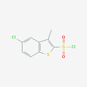 molecular formula C9H6Cl2O2S2 B069628 5-氯-3-甲基苯并[b]噻吩-2-磺酰氯 CAS No. 166964-33-6