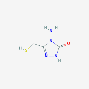 molecular formula C3H6N4OS B069630 4-Amino-3-(sulfanylmethyl)-1H-1,2,4-triazol-5-one CAS No. 183376-67-2
