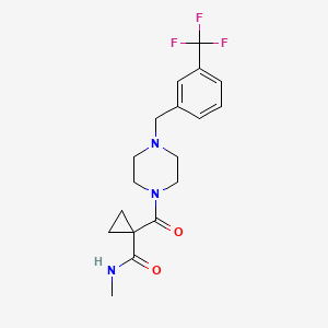 molecular formula C18H22F3N3O2 B6963030 N-methyl-1-[4-[[3-(trifluoromethyl)phenyl]methyl]piperazine-1-carbonyl]cyclopropane-1-carboxamide 