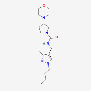molecular formula C18H31N5O2 B6963350 N-[(1-butyl-3-methylpyrazol-4-yl)methyl]-3-morpholin-4-ylpyrrolidine-1-carboxamide 