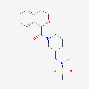 molecular formula C18H26N2O4S B6963441 N-[[1-(3,4-dihydro-1H-isochromene-1-carbonyl)piperidin-3-yl]methyl]-N-methylmethanesulfonamide 