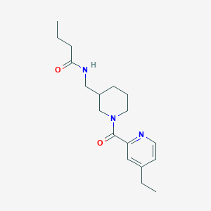 molecular formula C18H27N3O2 B6963701 N-[[1-(4-ethylpyridine-2-carbonyl)piperidin-3-yl]methyl]butanamide 